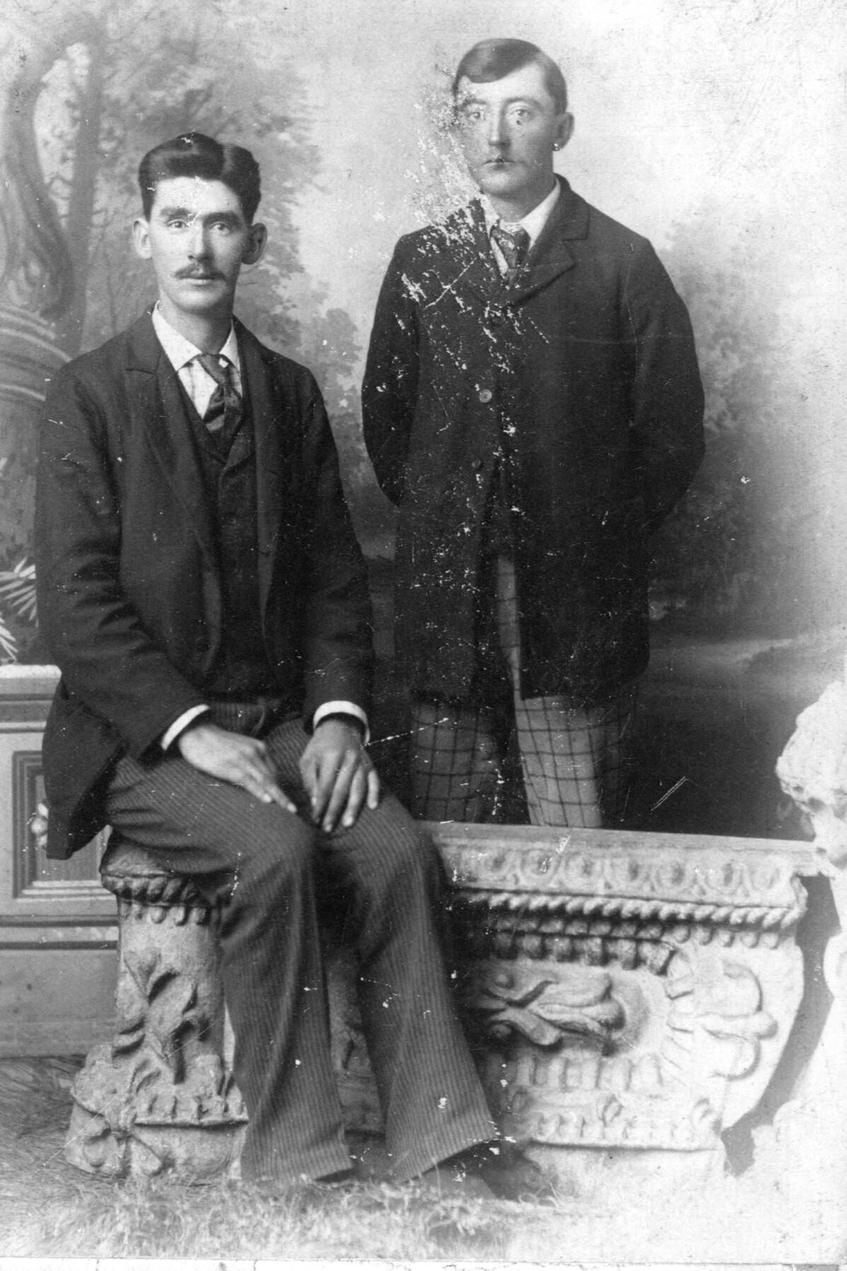 Anderson Jackson Davison and Curtis Alban Davison — studio portrait, ca. 1900